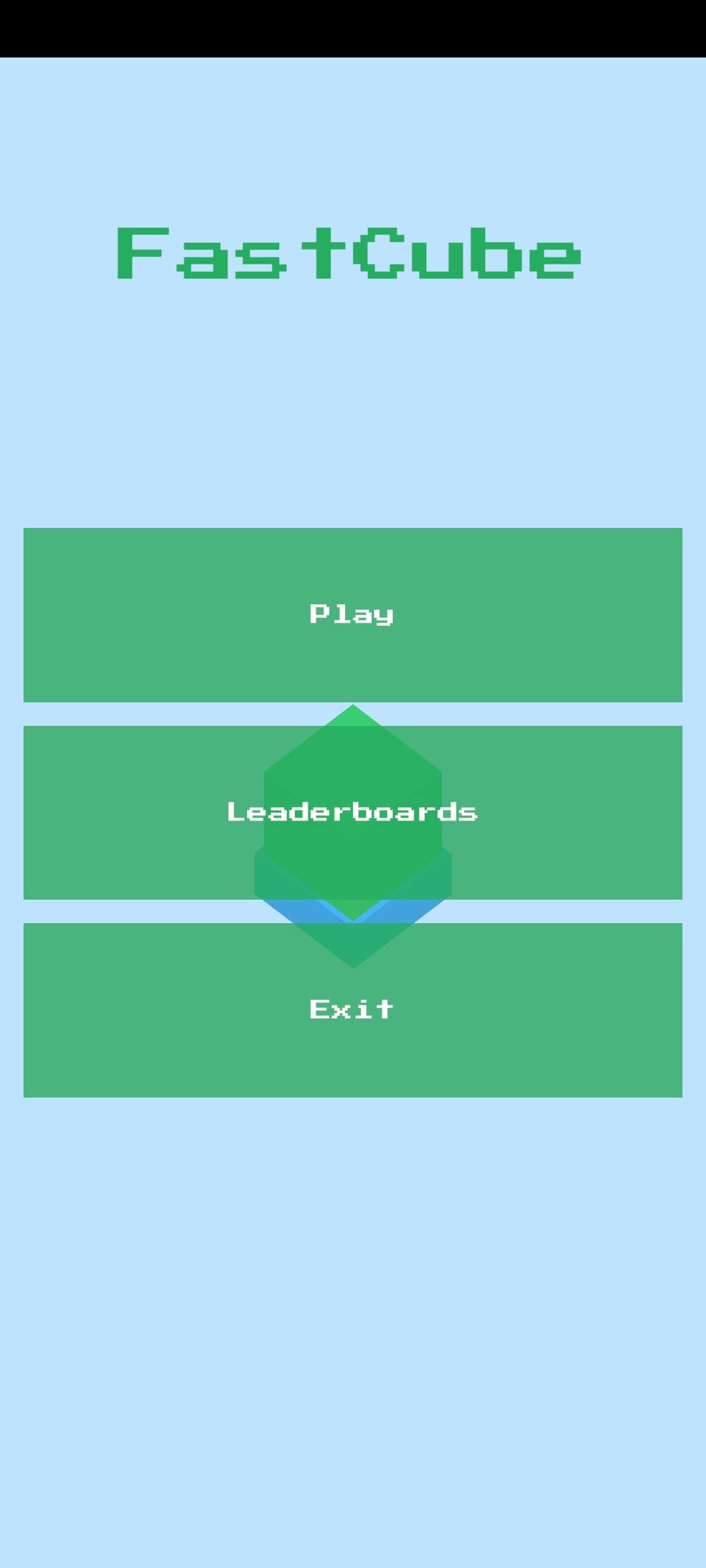FastCube Main menu screen